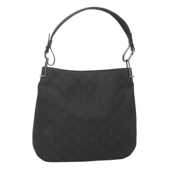 GUCCI GG Canvas Shoulder Bag Nylon Black Silver - Picture 1 of 16